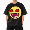 Beach Epic Face Vampire Outfit Washed T Shirt for Men Women Streetwear Hip Hop T-Shirts Printed Tees Cotton