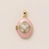 European & American Open-Face Pocket Watch Heart Pendant with 18K Gold Color Retention & Colorful Dripping Oil Painting Design