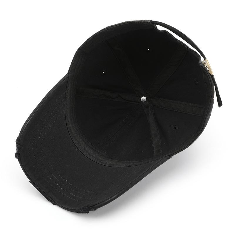 Hat Female Spring and Autumn Personality Fashion Old Ripped Baseball Cap Outdoor Sports Men's Travel Sunscreen Shade Cap