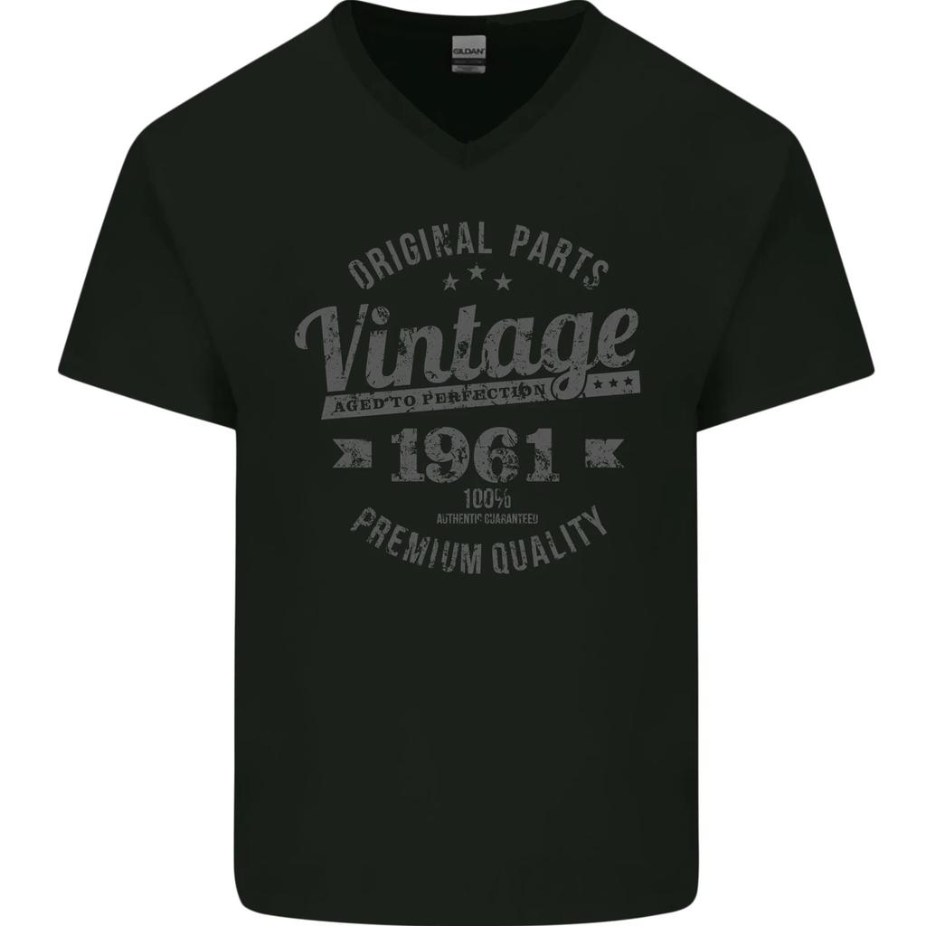 Vintage Year 65th Birthday 1961 Mens V-Neck Cotton T-Shirt