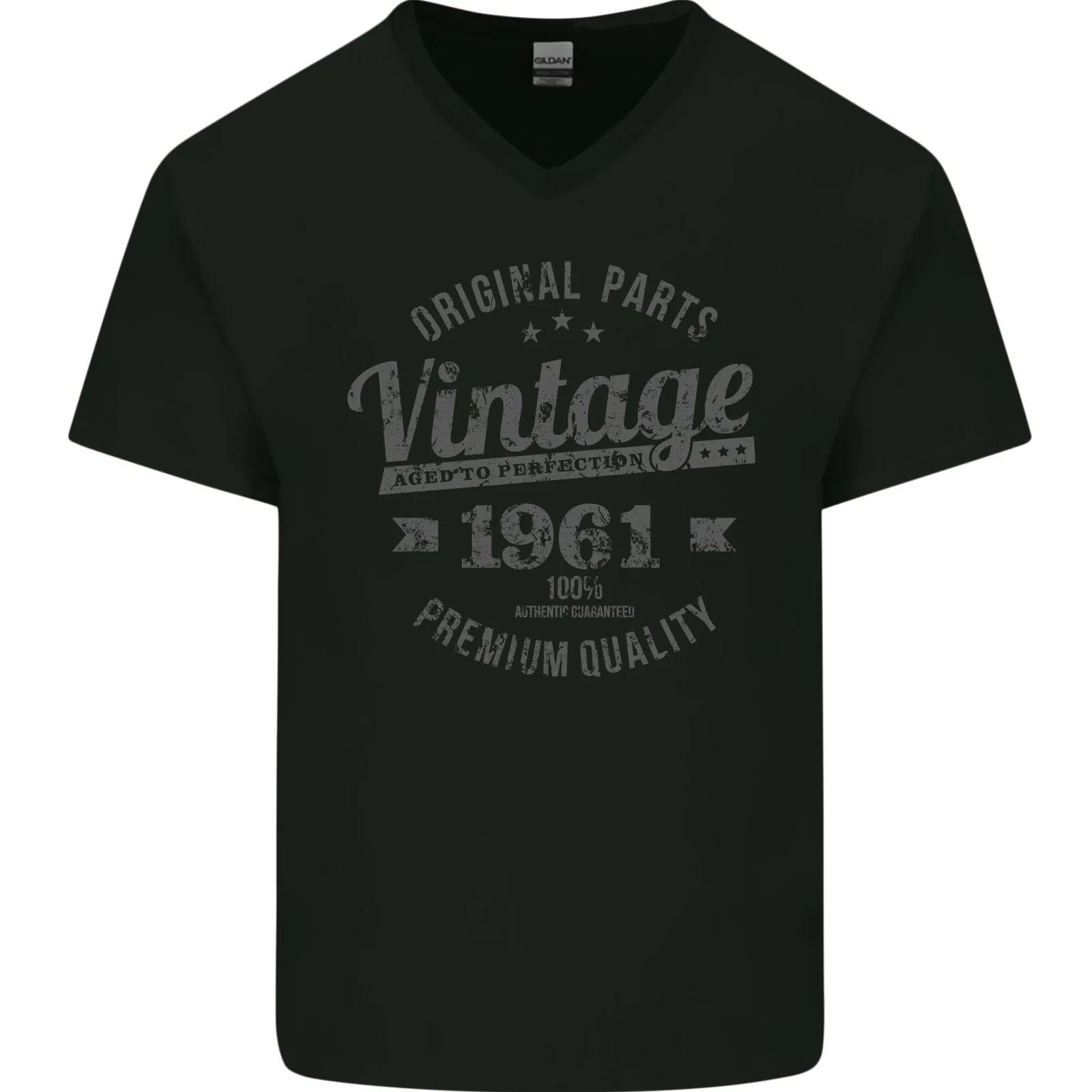 

Vintage Year 65th Birthday 1961 Mens V-Neck Cotton T-Shirt XL