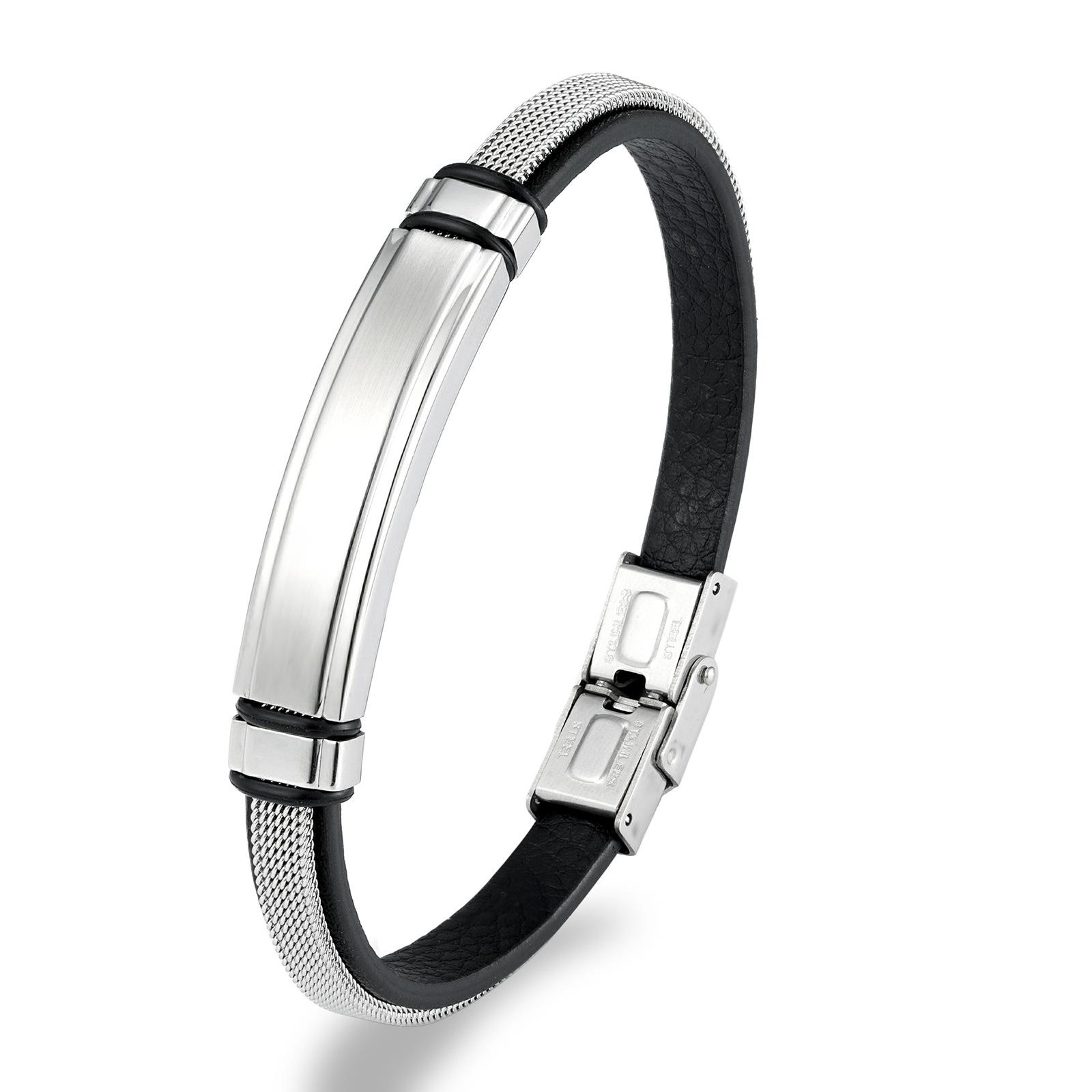 Curved Bracelet Korean Edition New Personalized Men s Stainless Steel Smooth
