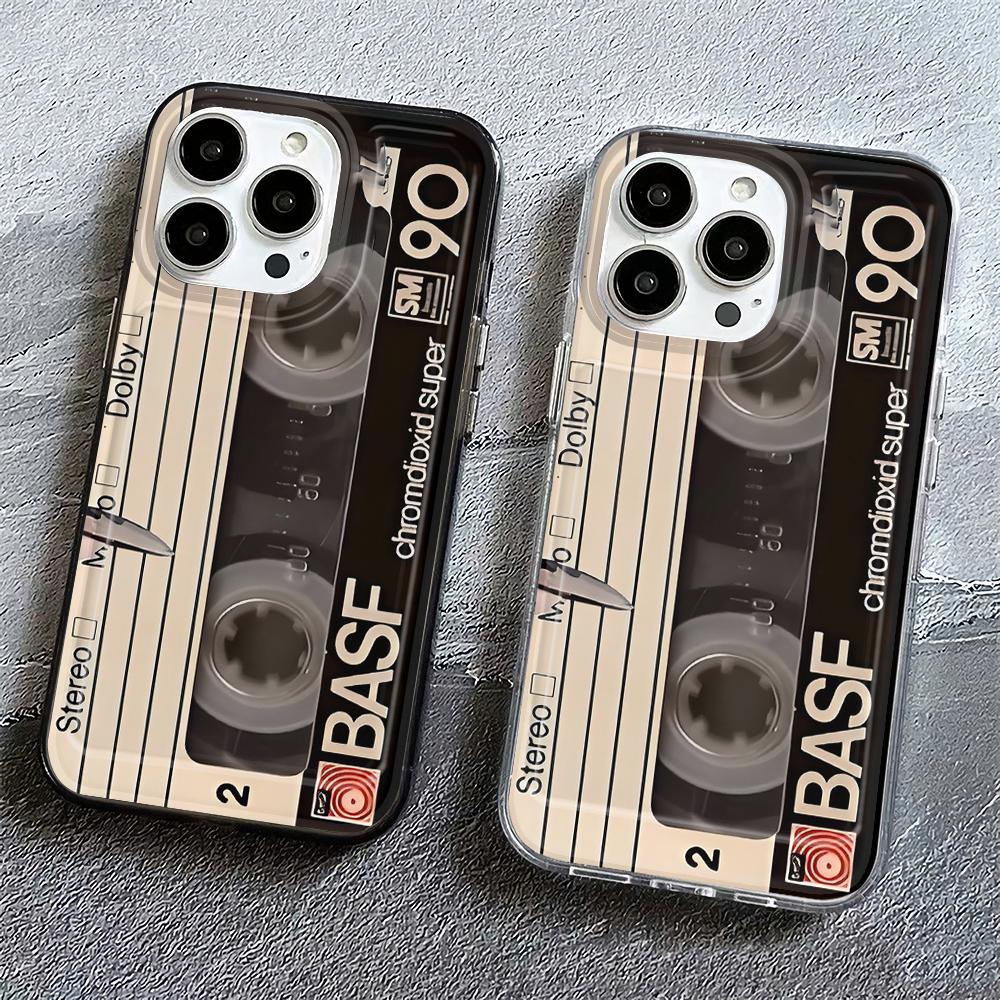 Personalized Cassette Tape Case For Iphone 15 16 Pro Max 11 12 13 14 Pro Max 7 8 Plus 13 XS XR Soft Clear Phone Case Funda