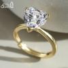Effie Queen 1-4ct Heart Cut Moissanite Diamond 100% 925 Sterling Silver Open Ring Casual Party Ideal Jewelry 2025 Trend MOR06