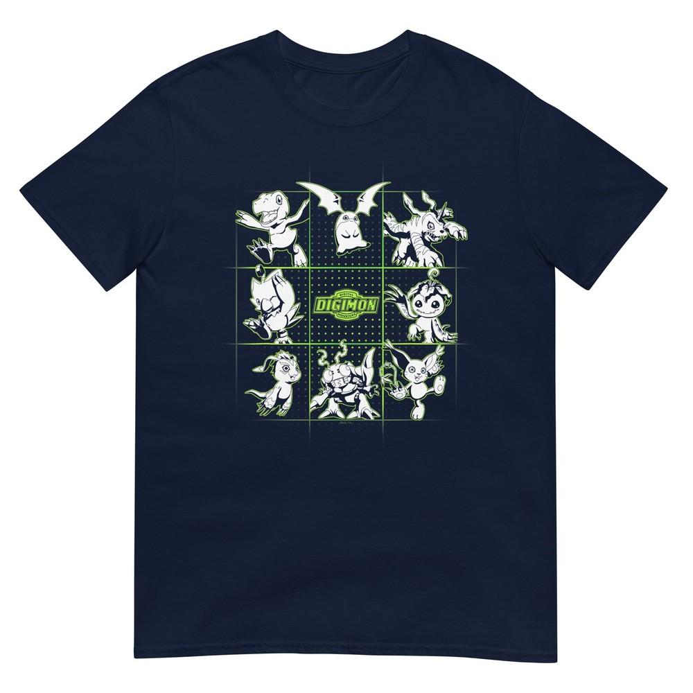 Digimon Digital Character Grid With Logo Digital Monsters TShirt S