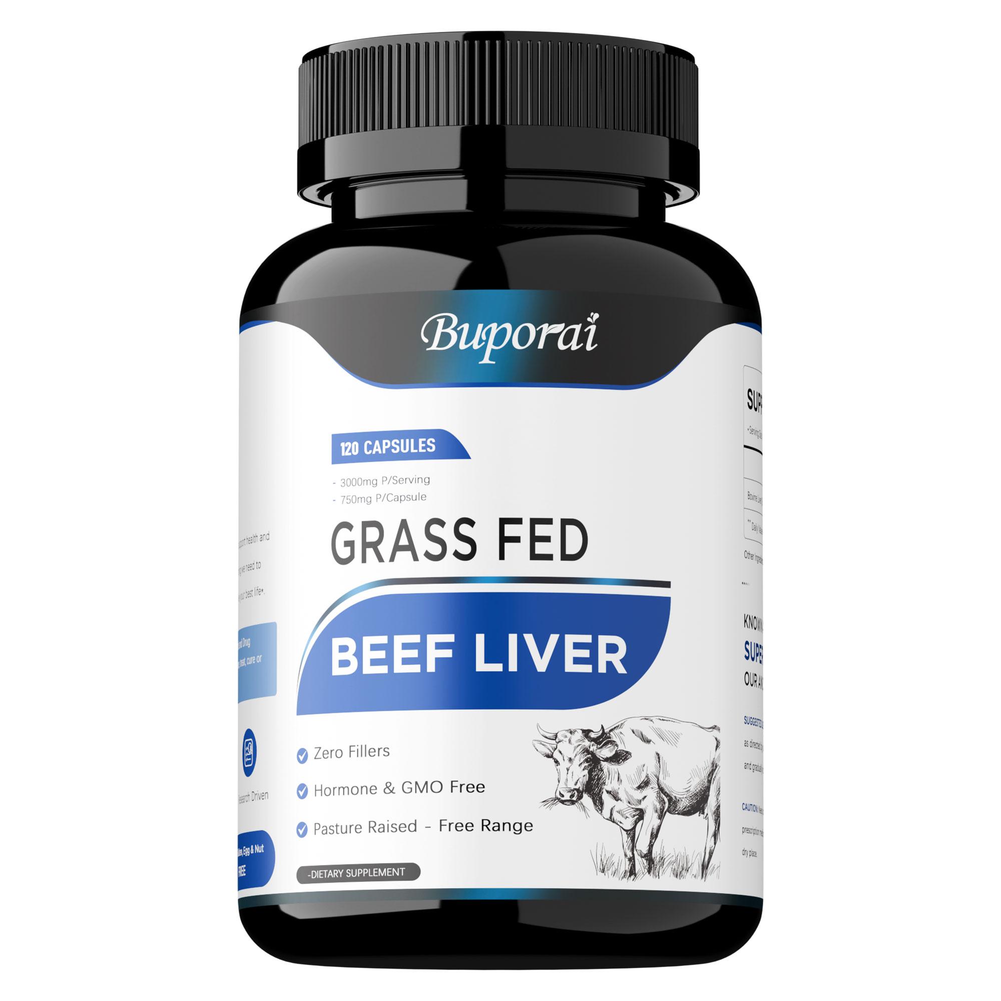 Buporui Grass-Fed Beef Liver Supplement, Freeze-Dried Beef Liver Raw Material, Natural Nutritional Support, Boosts Body Vitality 120*1