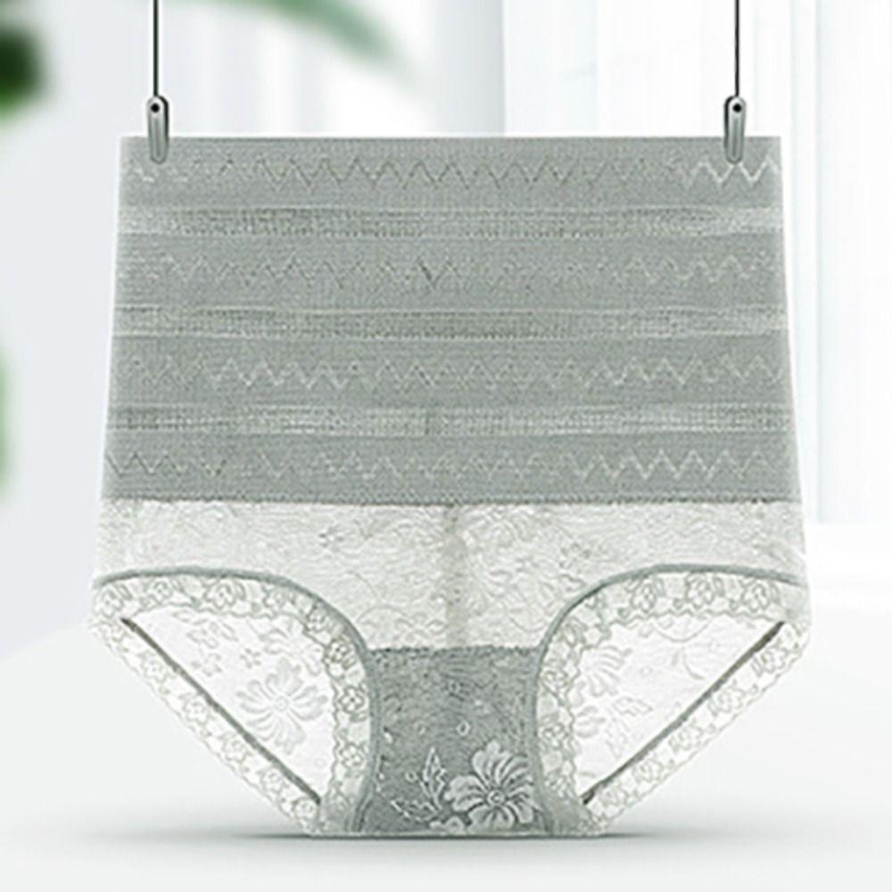 Wave Stripe Postpartum Body Shaper Lace Flower Tummy Control Underwear Butt Lifter Briefs Women