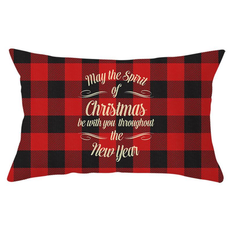 New Christmas Red Series Peach Skin Waist Pillowcase Home Accessories Sofa Cushion Cover Throw Pillow Cover