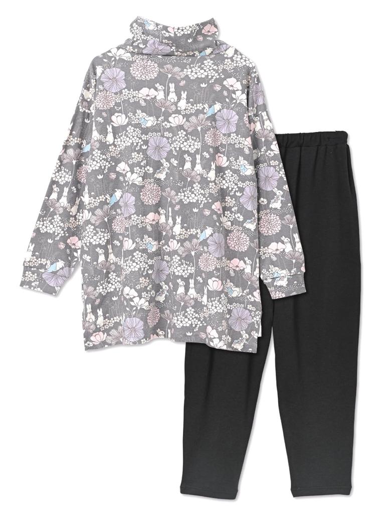 Repose Time Long Sleeve Plus Loose Cute Peter Garden Print Authentic Cotton Absorbent Women's Pajamas, Sizes, Loungewear, Fit, Rabbit™ Pajamas, Blend,