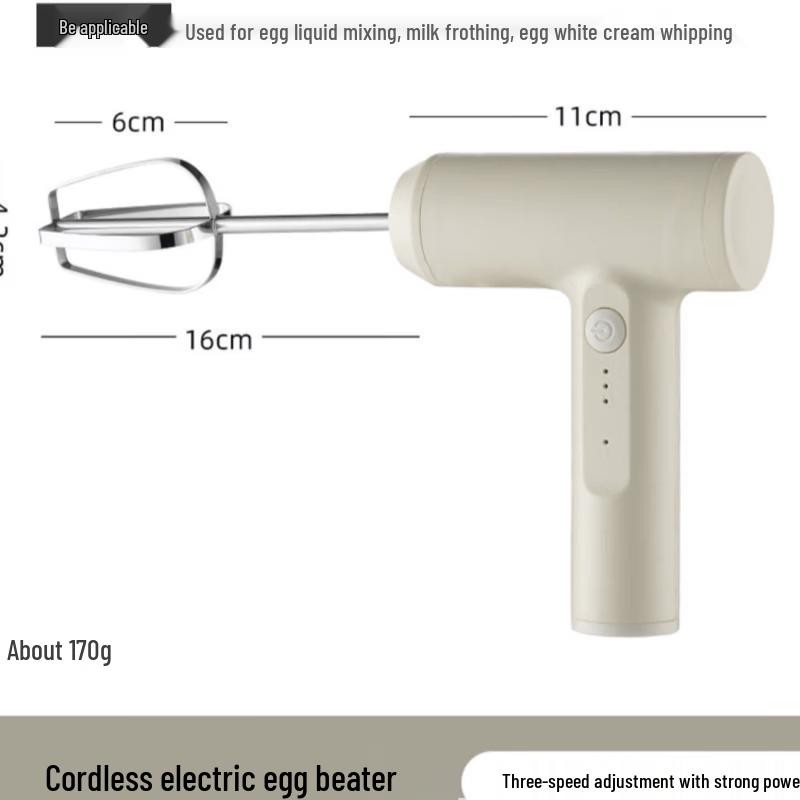 ZISIZ Wireless Mini Electric Hand Mixer