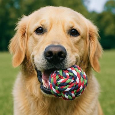 Dog Rope Ball Toy Tug of War Dog Ball 7.5cm