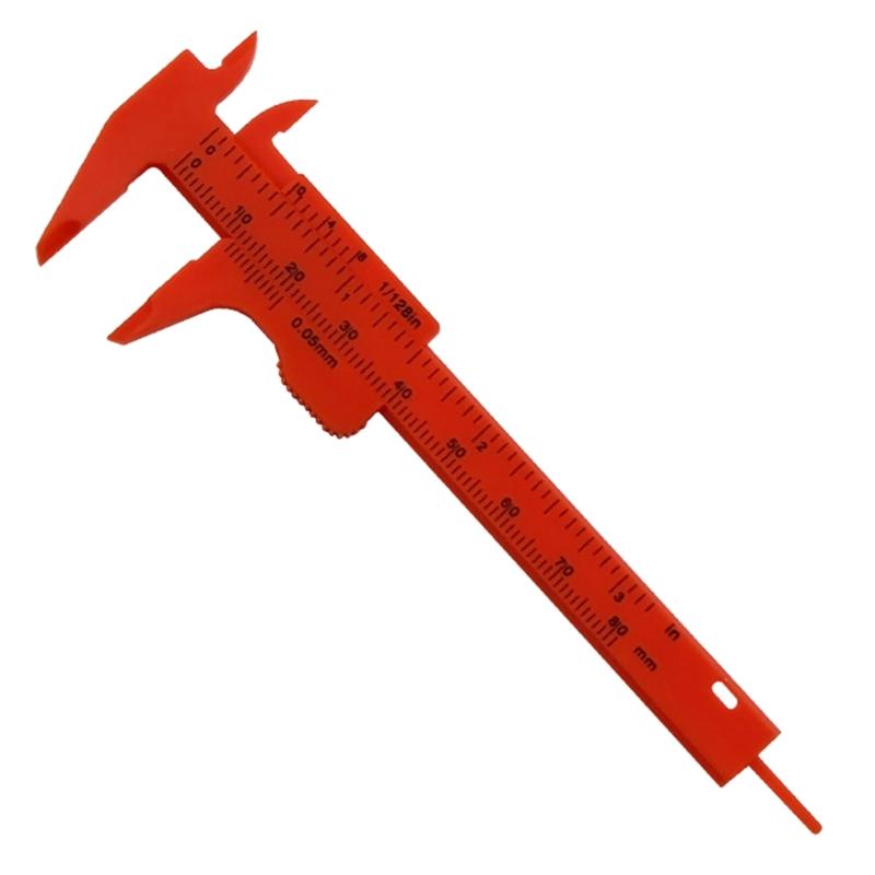 4PCS 80 mm Mini Plastic Calipers Verniers Calipers Double Scale Sliding Gauges Measuring Tool Student Office Use