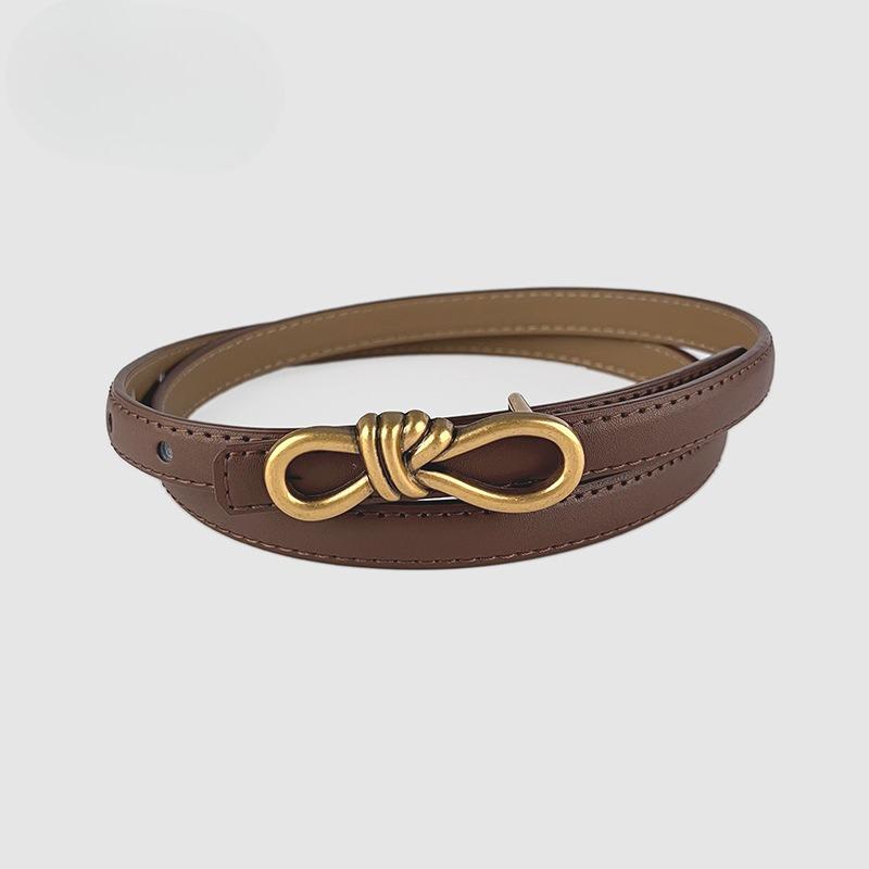 Detailed Retro Leather Women's Belt Cowhide with Casual Pants Dress Belt