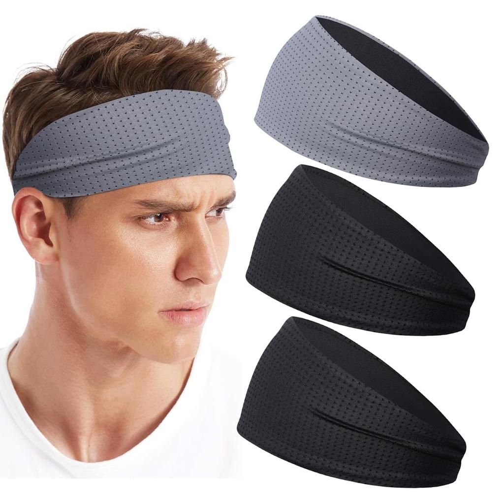 Sports Hair Wide for and Face Size B Men's Hairband, 11.5cm Wide, Bandana, Turban, Sweatband, Stretchy, Absorbent, Bath, Yoga, Washing, Unisex,