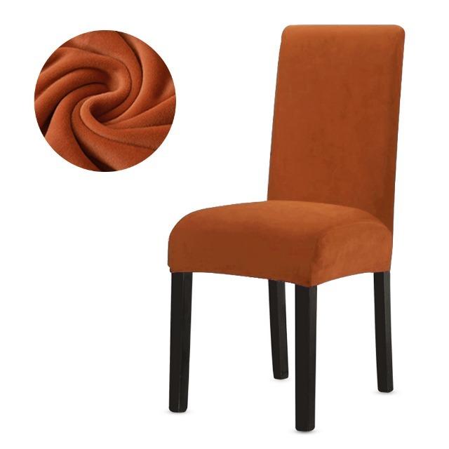 

Супер мягкие бархатные чехлы на стулья для столовой, эластичный чехол на сиденье стула, простой чехол из спандекса для кухни, офиса чистый