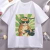 Gamer Cat TShirt Video Game Cat TShirt Funny Graphic Tee Cat Dad Short Sleeve TShirt Casual Short Sleeve Crew Neck Top