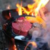 onegear pandish round iron perfect for rugged camping and solo black handmade by induction and campfire skillet (M) ultra-lightweight plate, camping,