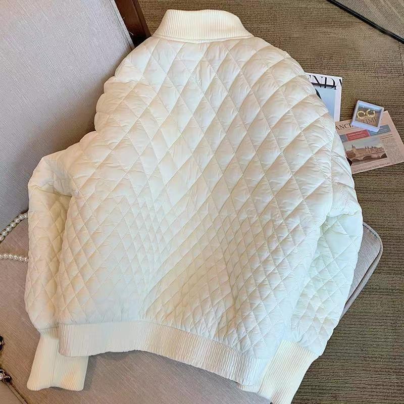 Damen Winter Baseballjacke Kurzer Steppmantel Gefütterte Oberbekleidung Warmer Fliegerstil Mode Freizeitkleidung