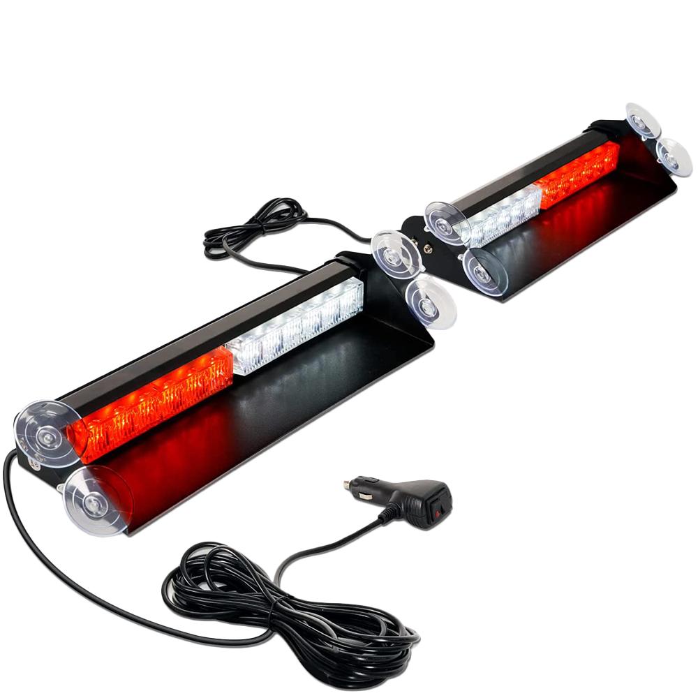 1 PC Alumium 12V-24V 24LED Car Dash Emergency Strobe Light LED Windshield Warning Strobe Light with Suction Cups Universal