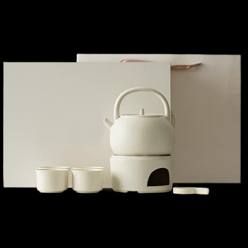 Woding Ceramic Portable Handle Tea Brewing & Warming Set