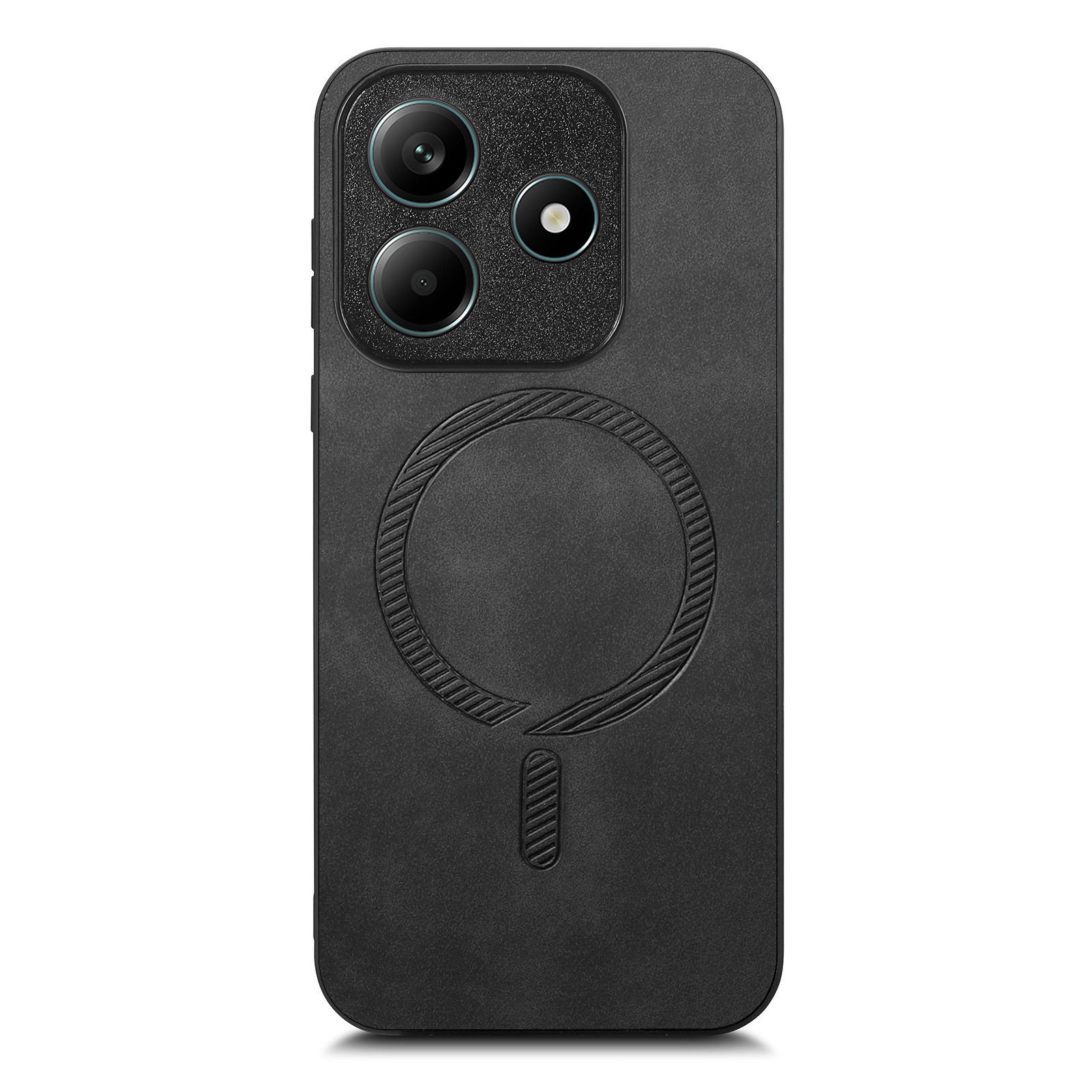 

Для Xiaomi Redmi Note 14 5G Шкіряна Задня Кришка Сумісна з MagSafe Приємна на дотик Чохол для Телефону Black