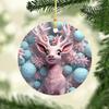 Christmas Pendant Santa Claus Elk Snowman Charm 2D Christmas Hanging Ornament with Lanyard Design Elk Window Decor