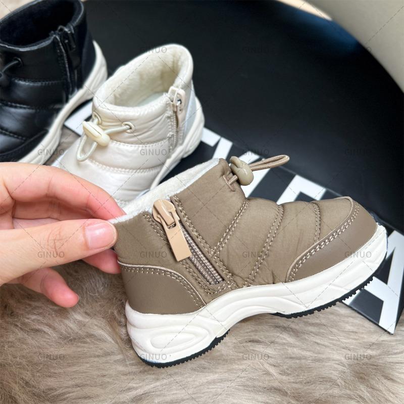 Winter Snow Boots Tarpaulin Girls Cotton Shoes Boys Fleece Boots