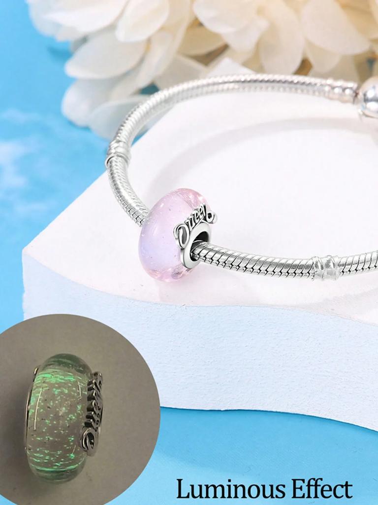 Charms Plata Copper Colors Pink Glass Beads Bead For Original Bracelet Diy Beads Charms Jewellery Making Gift For Women Styfne