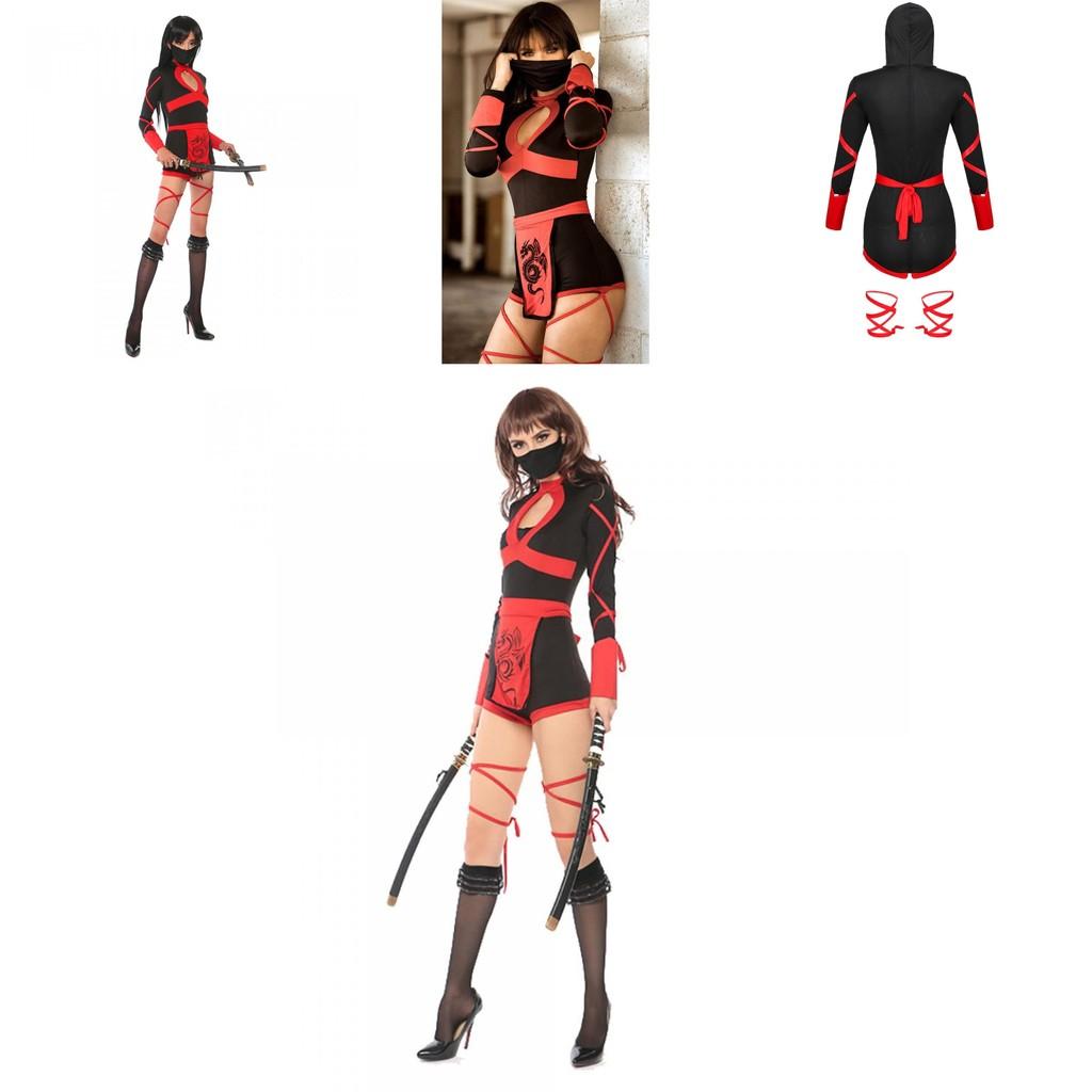 Stilvoller Ninja-Cosplay-Jumpsuit für Damen – perfekt für Halloween und Partys