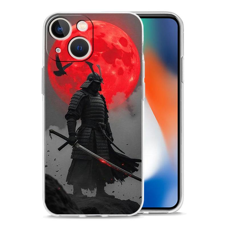 Phone Case For iPhone 17 Air Cases iPhone 16 15 12 13 14 Pro Max SE 7 8 Plus iPhone11 Clear Cover Japanese Bushido Samurai