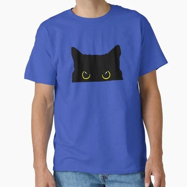 Peeking Black Kitty Cat Silhouette Classic TShi Made In UsaAus TShirt S2xl S