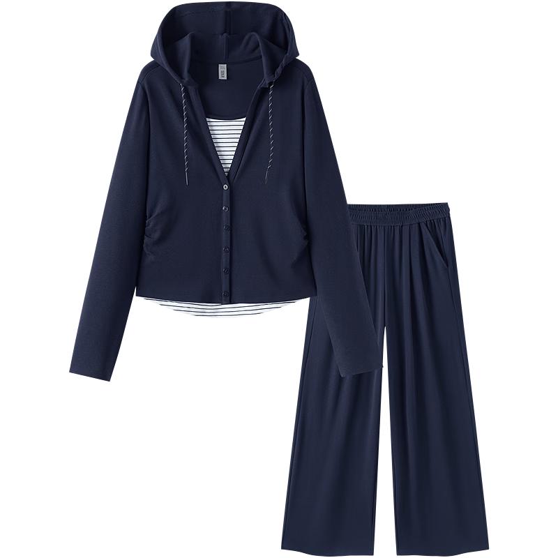 Semir Women s Autumn Hooded Pullover Two-Piece Set L