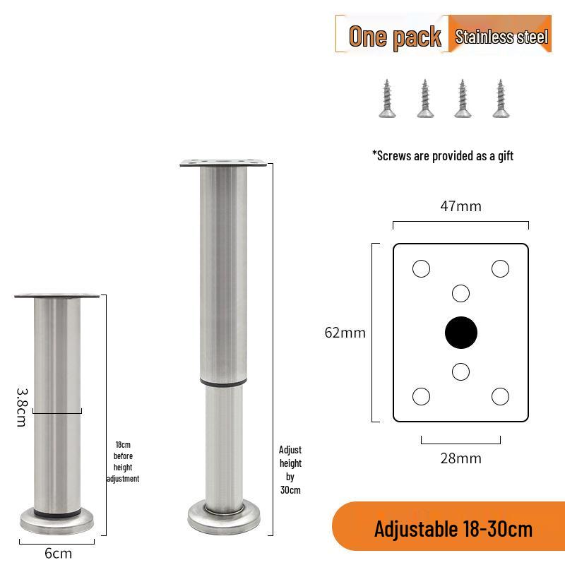 Adjustable Telescopic Furniture Legs: Cabinet, TV Stand, Bed, and Sofa Support Feet
