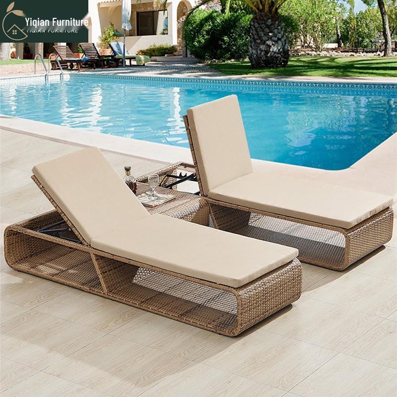 Rattan Outdoor Lounge Chair for Pool, Beach, or Balcony