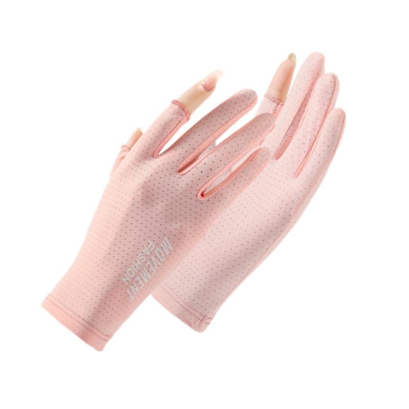 Sunscreen UV Protection Gloves Women's Thin StyleRiding Driving Non-slip Breathable Leak Finger Fishing Ice Silk Summer Gloves