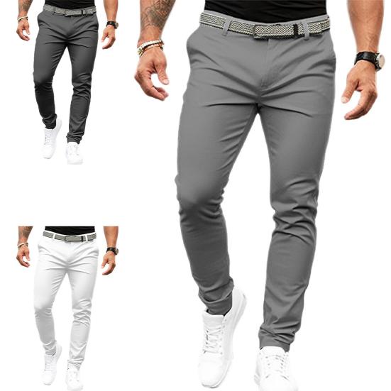 Pantaloni lunghi da uomo in tinta unita Pantaloni lunghi Tasche inclinate a vita media Cerniera Pantaloni da ufficio slim fit Pantaloni da cucito fini Abbigliamento da lavoro