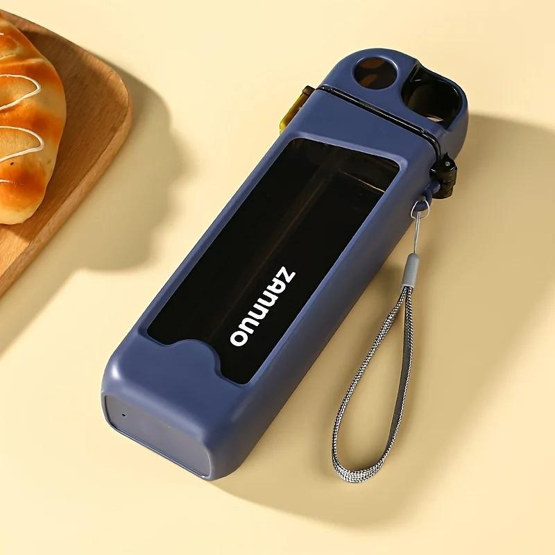 

350ml Water Bottle Leak-proof Square Cup Sports Bottle with Lockable Lid and Measurements for Outdoor Sports Travel Plastic Cup 350ml темно-синий