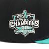 New Era 59FIFTY Cap MLB Arizona ARI 7 Side Under ONSPOTZ and 5950 Side Flat Cap (14562016, NER35C0391), Diamondbacks, Black/Teal, Black, Patch, 2-Tone