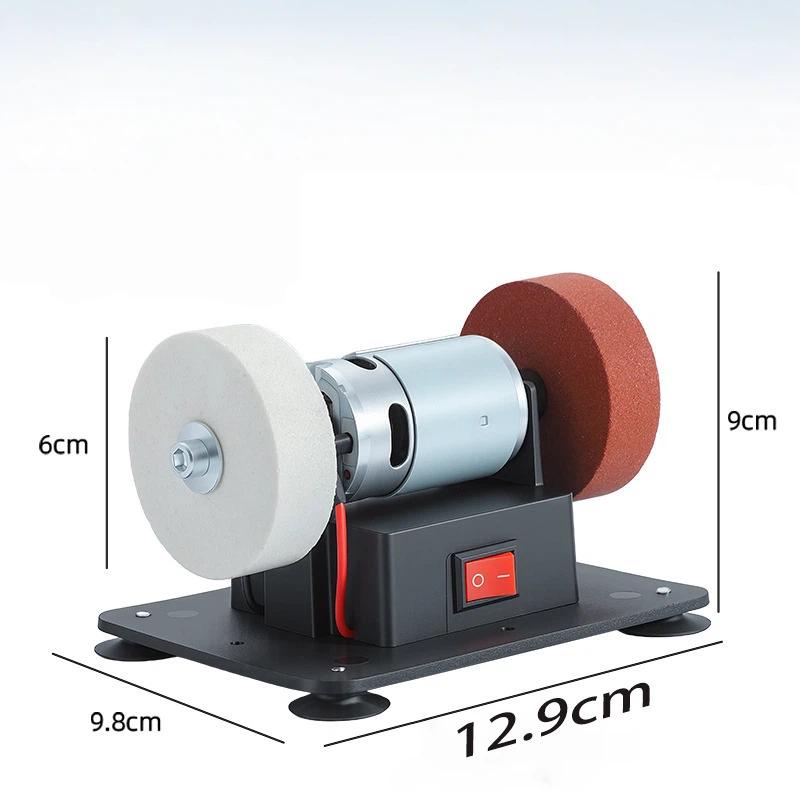Electric Small Sander High Efficiency Portable Sanding Machine with 2 Wheels for Home DIY Woodworking Metal Polishing