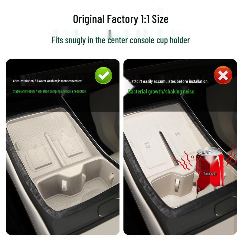 L90 Wireless Charging Coaster - Original Car Color Silicone Cup Holder Pad