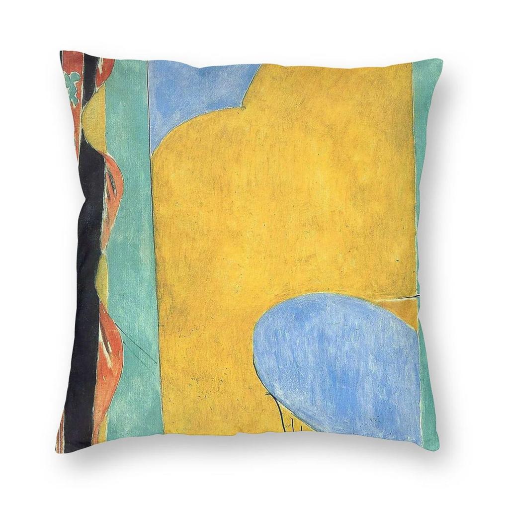 Henri Matisse Cortina Amarilla Funda de Cojín Cuadrada Poliéster Lino Terciopelo Creativo Decorativo Cojín para el Hogar Funda de Cojín Venta al por Mayor