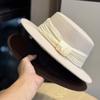 Chapeau haut de forme en laine française à ruban doré pour femmes Automne et Hiver Chaud Luxe Léger Chapeau de jazz Chaud Chapeau de mode rétro français