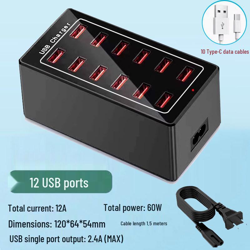 Multi-Port USB Charger Station: Fast Desktop Charger with 10, 20, or 50 Ports for Phones