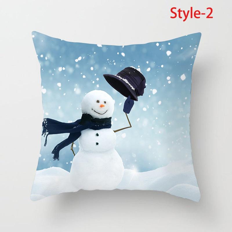 

С Новым годом Санта-Клаус, милый снеговик, Рождественский снеговик, декоративная подушка с принтом, кровать, диван, наволочка, украшение для спальни, подушка 45*45cm