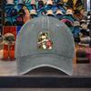 Frog Mushroom Graphic Baseball Cap Washed Cotton Vintage Adjustable Outdoor Casual Hat