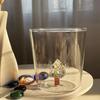 300ML Glass Water Cup with 3D Christmas Tree Rose Decoration For Daily Party Drinking Glasses Coffee Milk Mug Lover Gifts