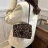 Small Square Handbag Tote Bag For Women Vintage Clutch Bag Leopard Pattern Crossbody Shoulder Bag Ladies Pu Leather Bag KTB