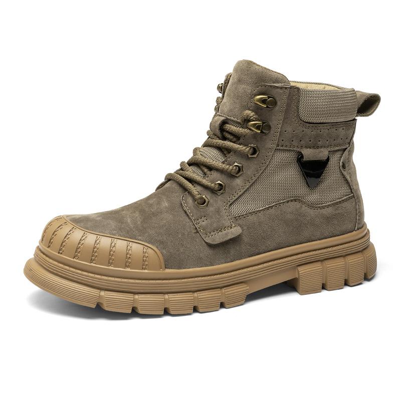 Fashion Men's Shoes Brand Lace-Up Men's Motocross Boots 2024 New Arrival Classic Male High Top Sneakers Leather for Men Outdoor Boots