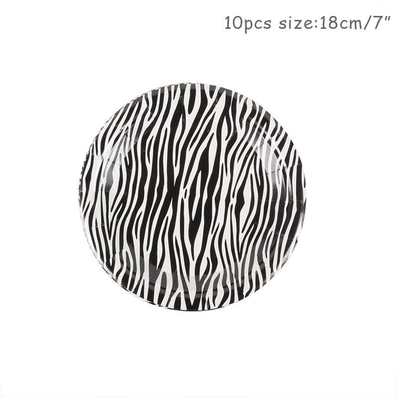Animal Printed Disposable Tableware Zebra Leopard Jungle Paper Plates Cups Napkins Safari Birthday Decor Baby Shower Supplies