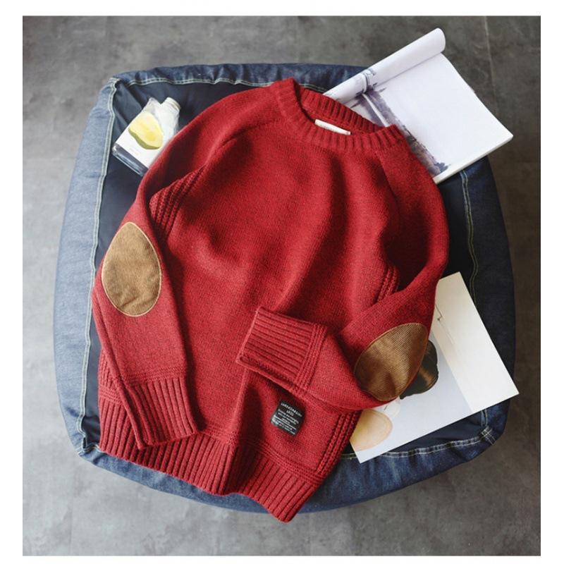 Autumn and Winter Thick Men's Sweater Korean Edition Trendy Pi Shuai Tie Cloth Knitted Sweater Trendy Brand Bottom Inner Warm Men's Thread Sweater